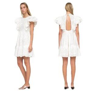 NWT Sea New York Vienne Cotton Tunic Style Mini Dress White XS